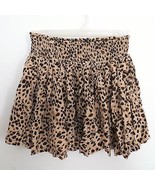 H&amp;M size US 4 (EUR 24) tan cheetah animal print mini skirt stretchable w... - $6.06