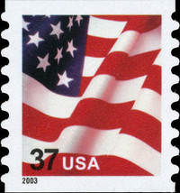 2003 37c American Flag, Coil, SA Scott 3633a Mint F/VF NH - $2.86