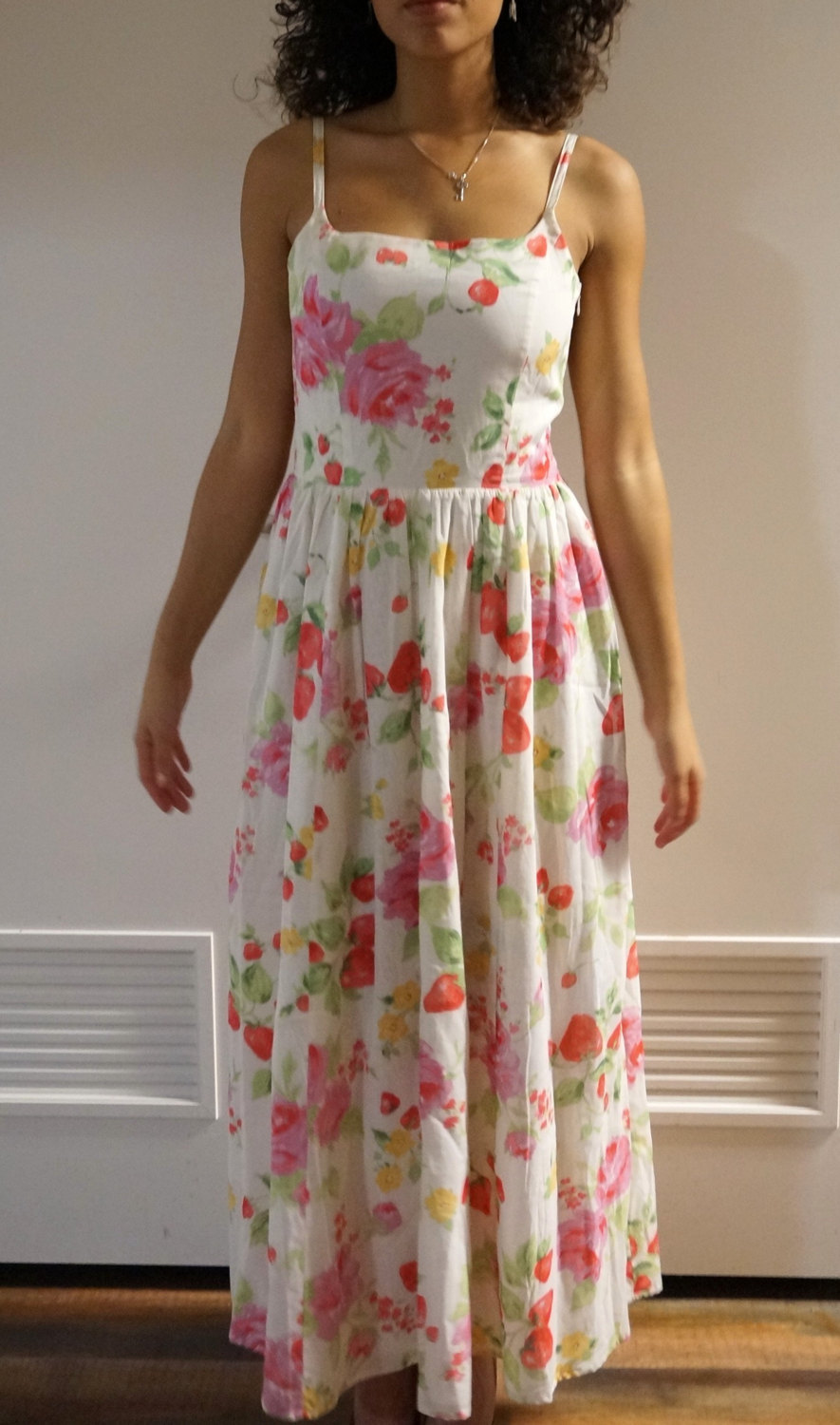 Vintage Laura Ashley English Floral Rose Sundress Summer Dress UK 10 US ...