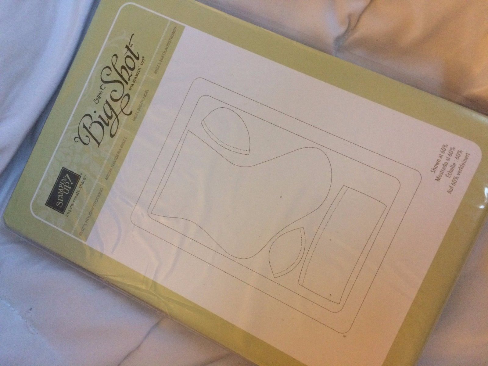 Stampin Up Sizzix Big Shot Bigz L Die Holiday Stocking Retired New in