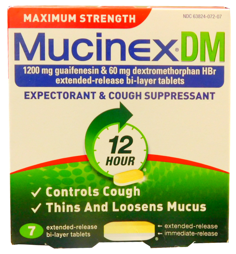 Mucinex DM Maximum Strength Expectorant & Suppressant 7 Tablets Exp