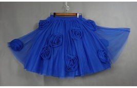 FLOWER CIRCLE Princess Tulle Skirt High Waist Handmade Blush Pink Midi Skirts  image 4
