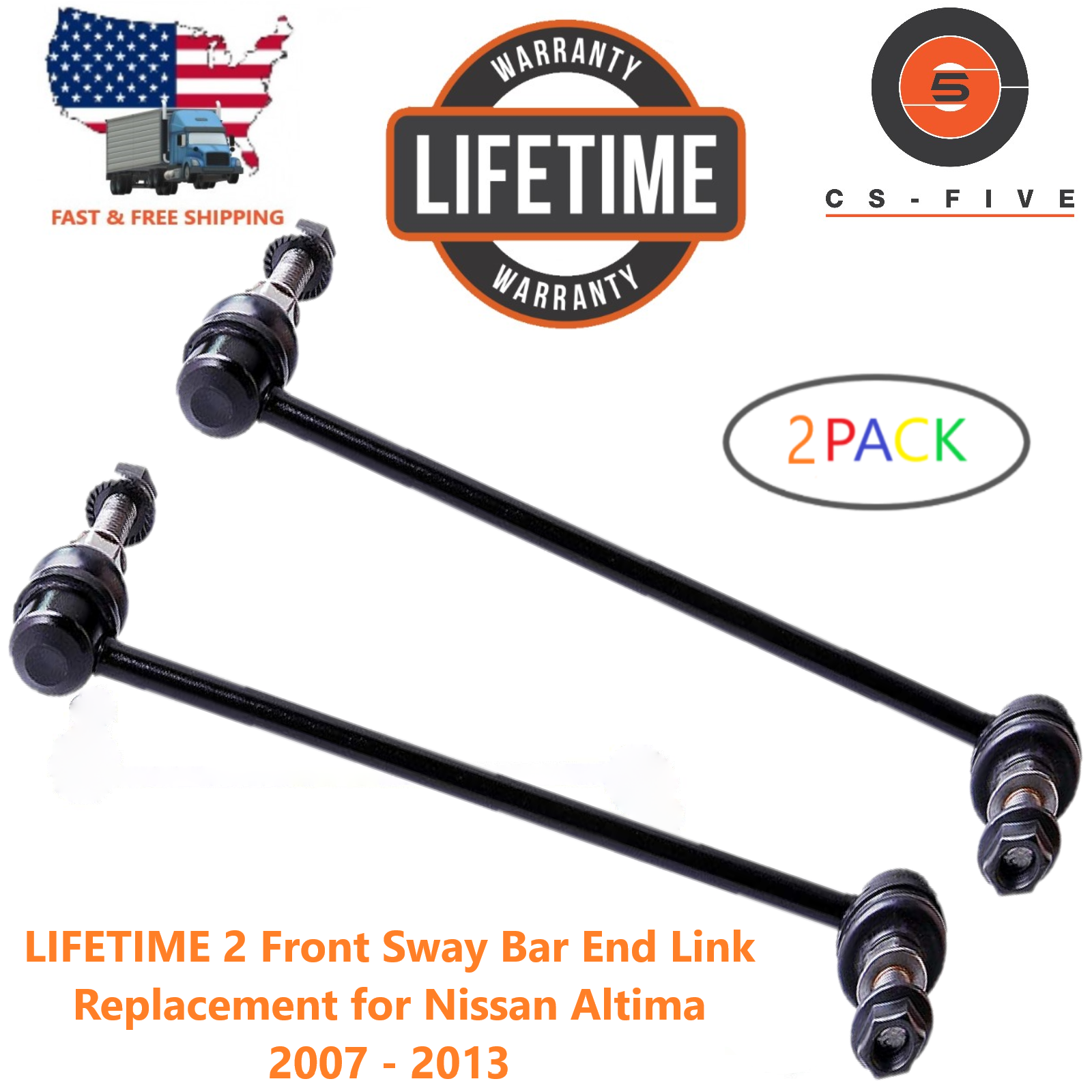 LIFETIME 2 Front Sway Bar End Link Replacement for Nissan Altima 2007