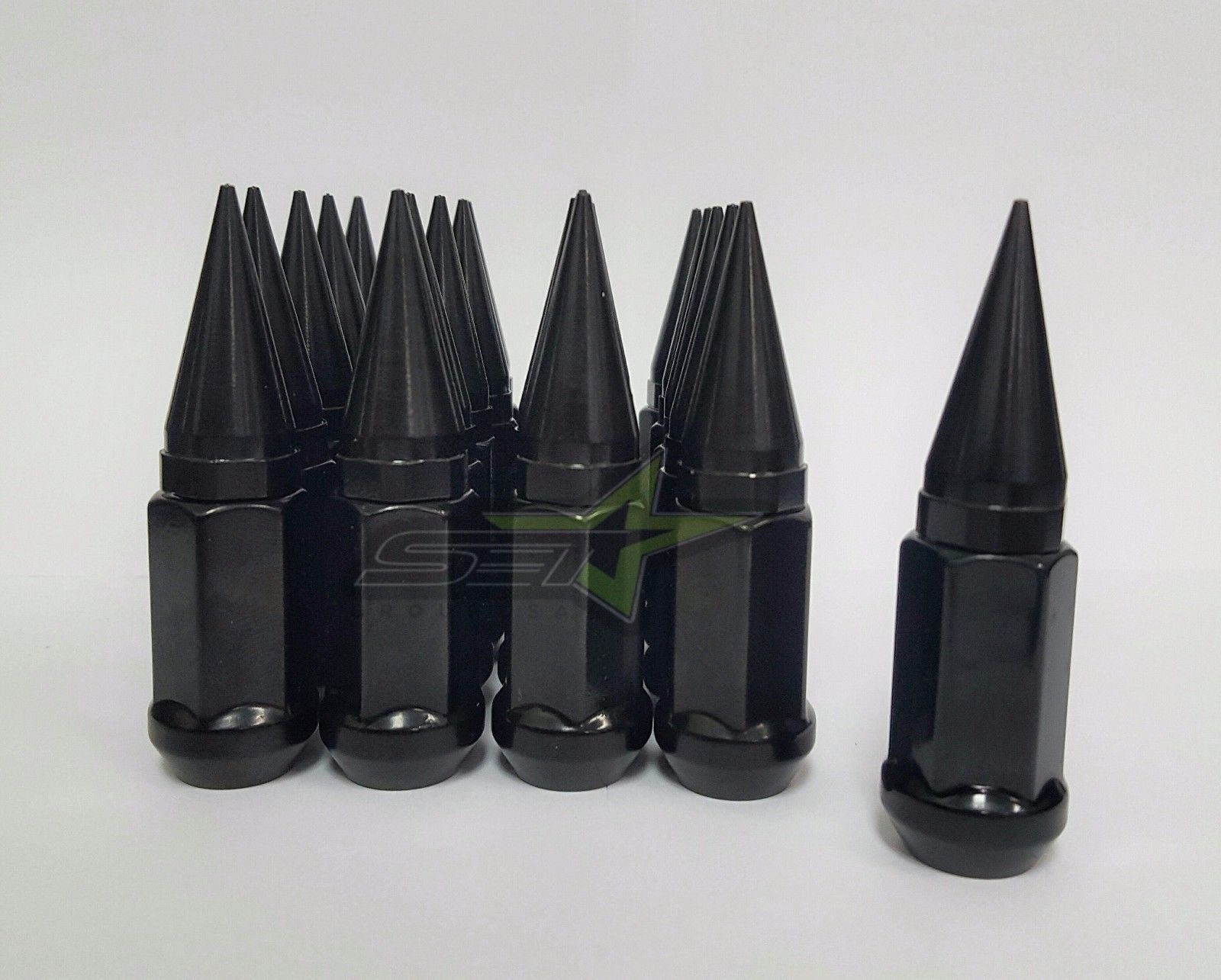 20 BLACK SPIKED EXTENDED LUG NUTS 12x1.5 OFFROAD SPIKE LUG NUTS Wheel