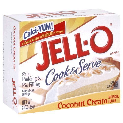 Jello Cook & Serve Pudding & Pie Filling Coconut Cream 3 Oz 12 Packs