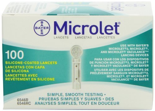 Bayer's Microlet Lancets, Single Use, 100 Lancets (Pack of 2)