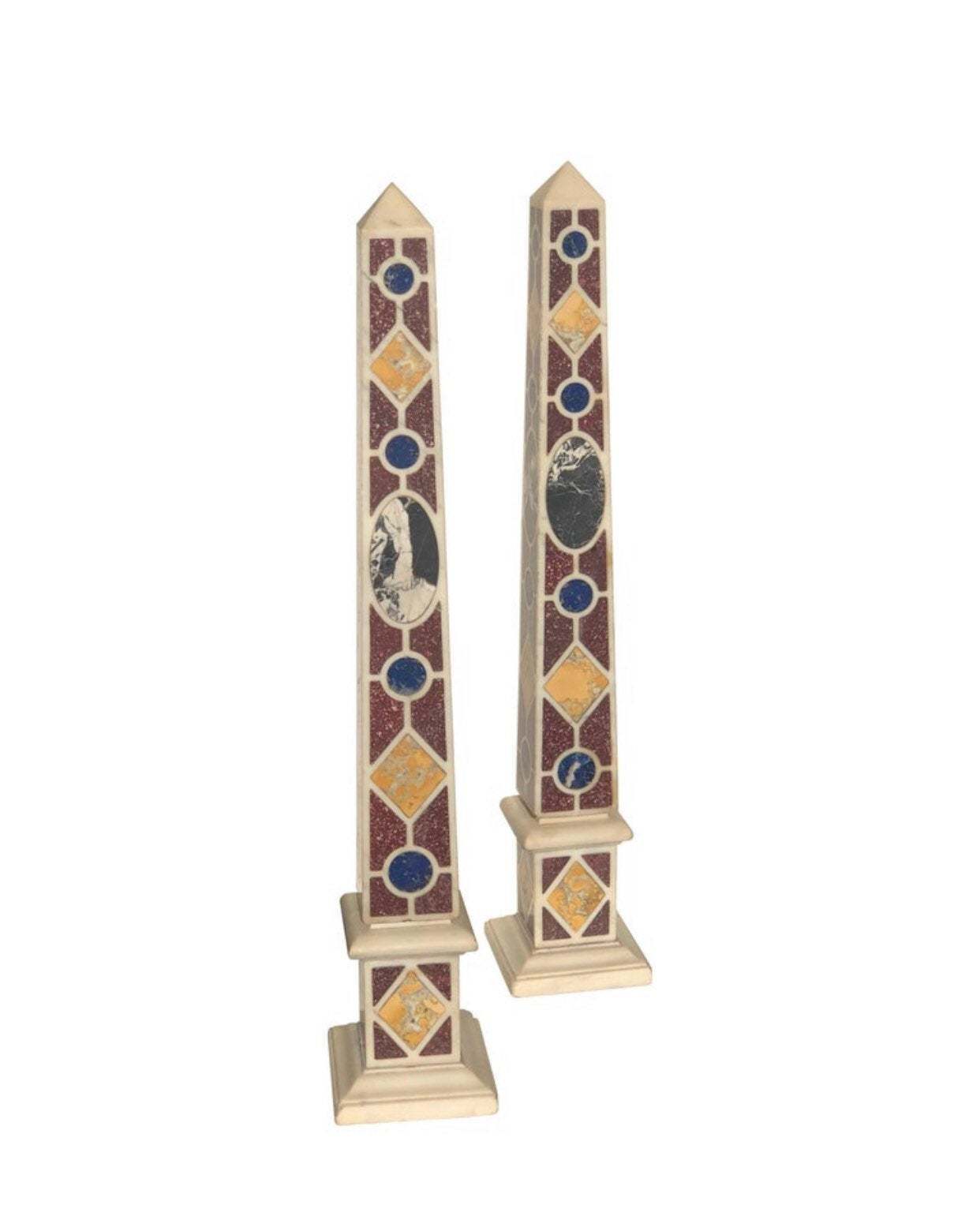 Marble Specimen Obelisks, Pietra Dura Obelisks, Egyptian Obelisk, Lapis ...