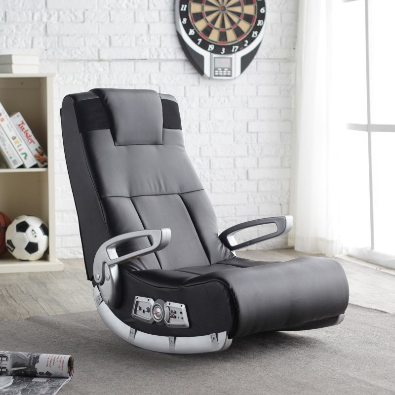 X Rocker Gaming Chair Black Wireless Sound Speakers Video Xbox Game