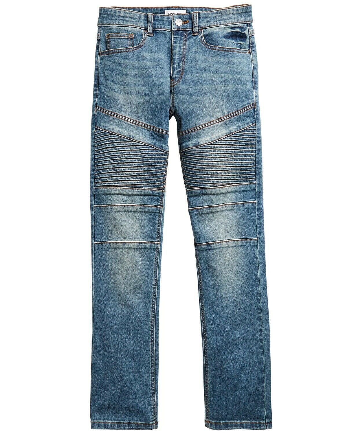 Ring of Fire DUSK WASH Big Boys Chase Stretch Moto Jeans, US 8