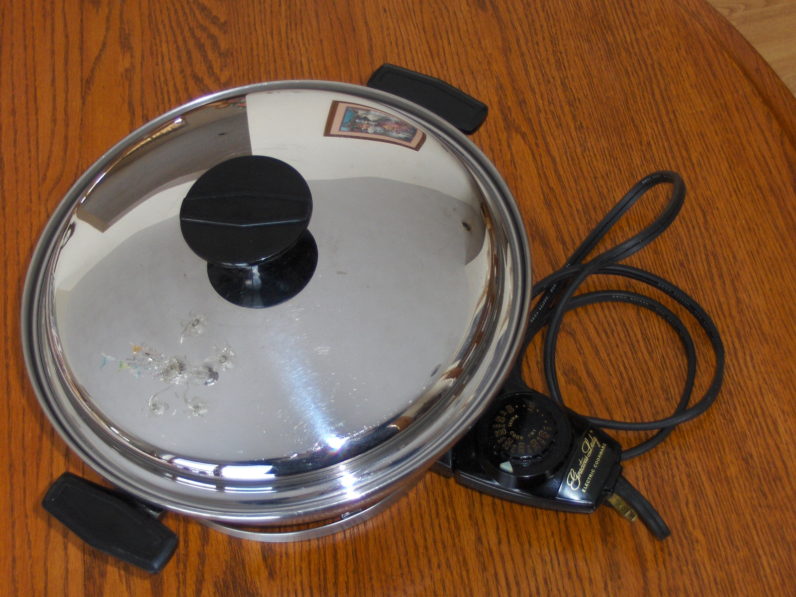 Gracious Lady Stainless Steel Electric Fry Pan Skillet Pedestal Base