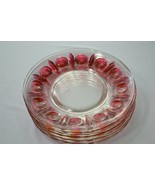 7 Rare Duncan Miller Plaza # 21 Clear &amp; Ruby Stain Luncheon Plates - £73.26 GBP