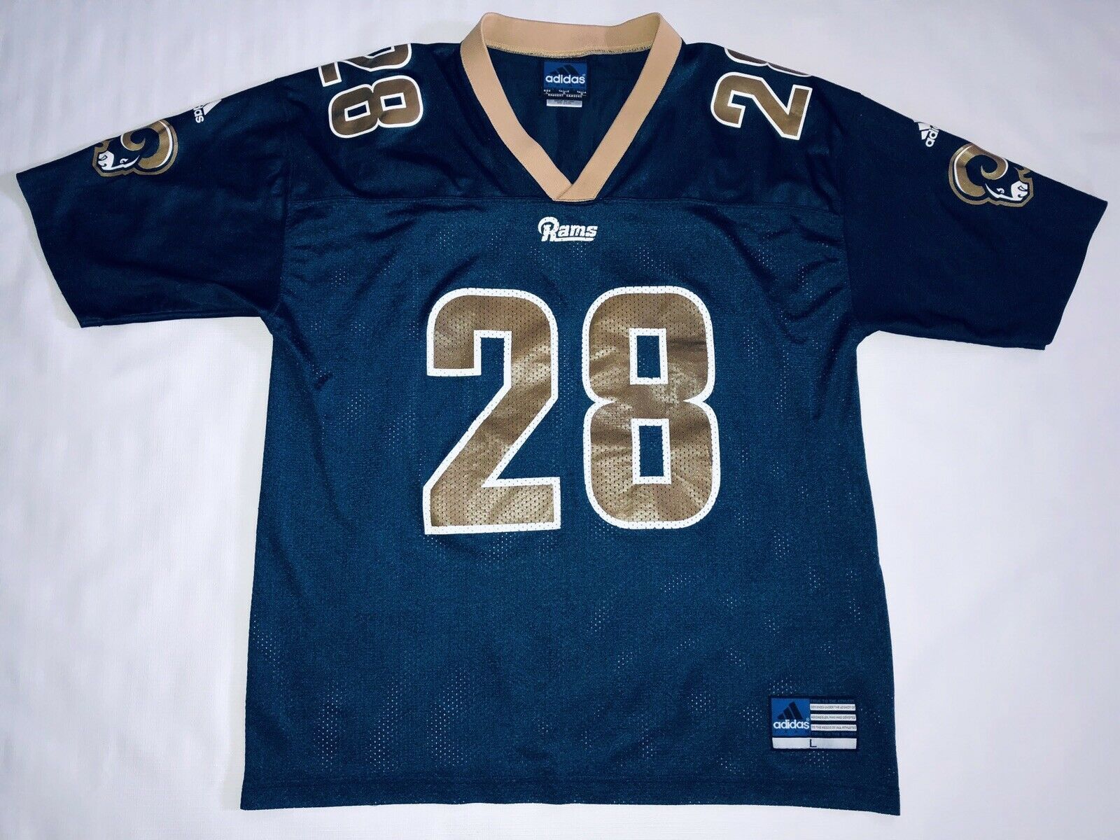 Marshall Faulk St. Louis Rams #28 Blue Adidas Nfl Football Jersey Mens 