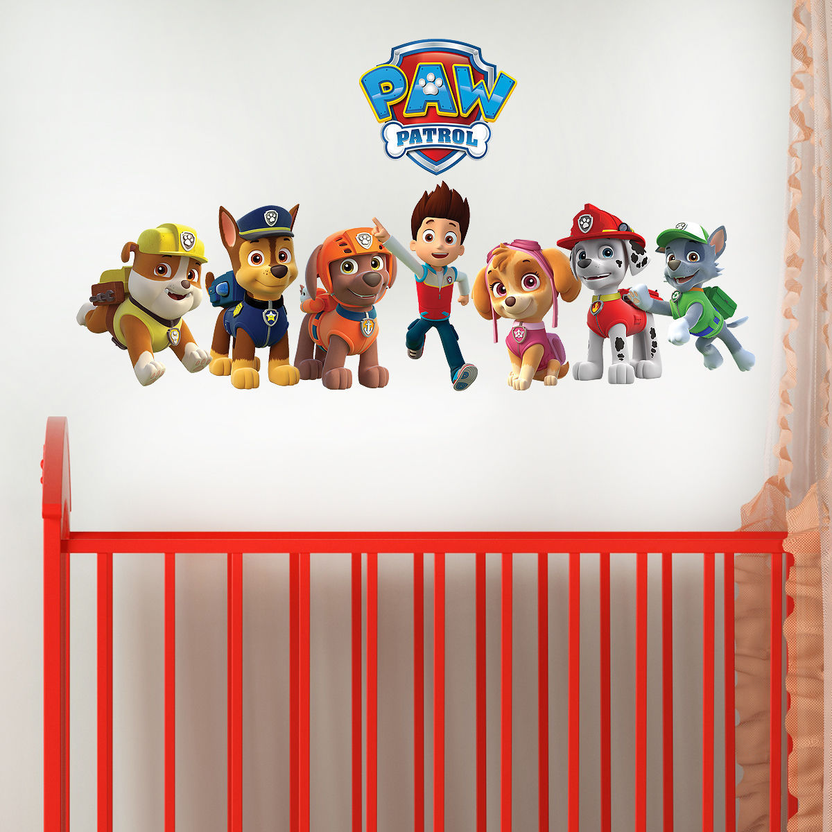 PAW PATROL GANG DECAL GIRLS BOYS KIDS BEDROOM VINYL WALL ART STICKER