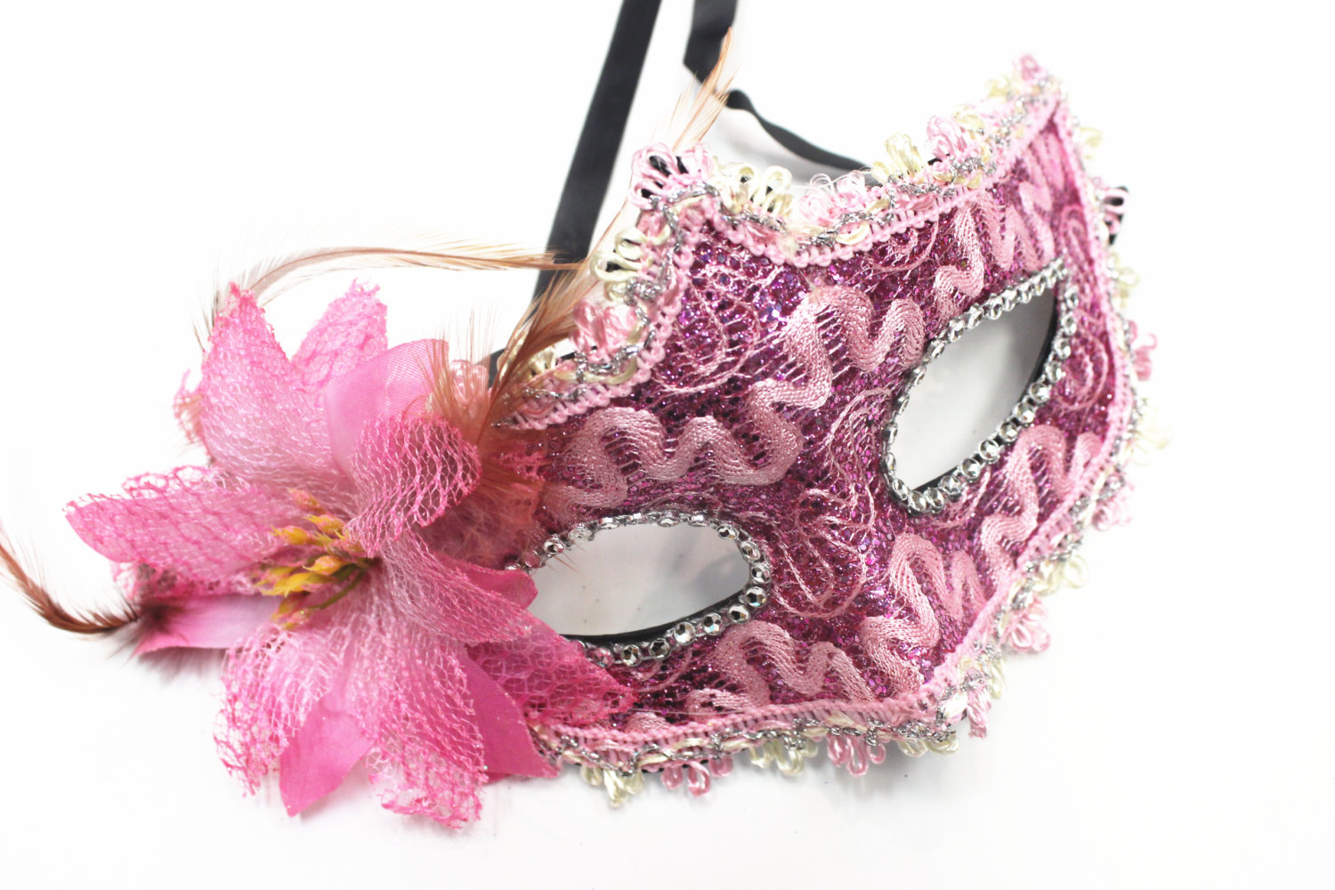 Hot Pink Mask, Unisex Mask, Perfect for Masquerade Mask, Prom, Wedding