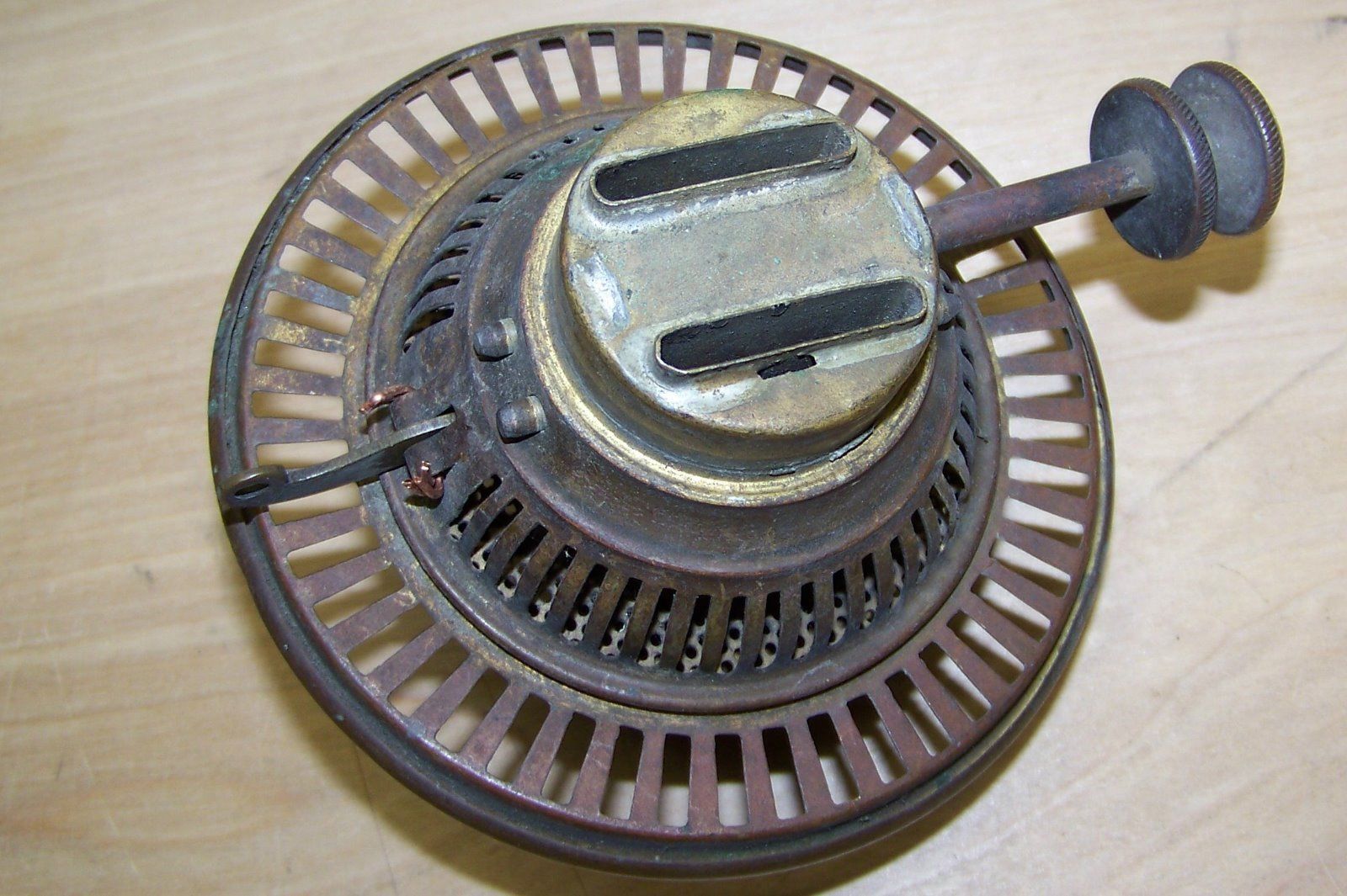 old Hink's & sons kerosene/ oil duplex/double brass burner lamp part