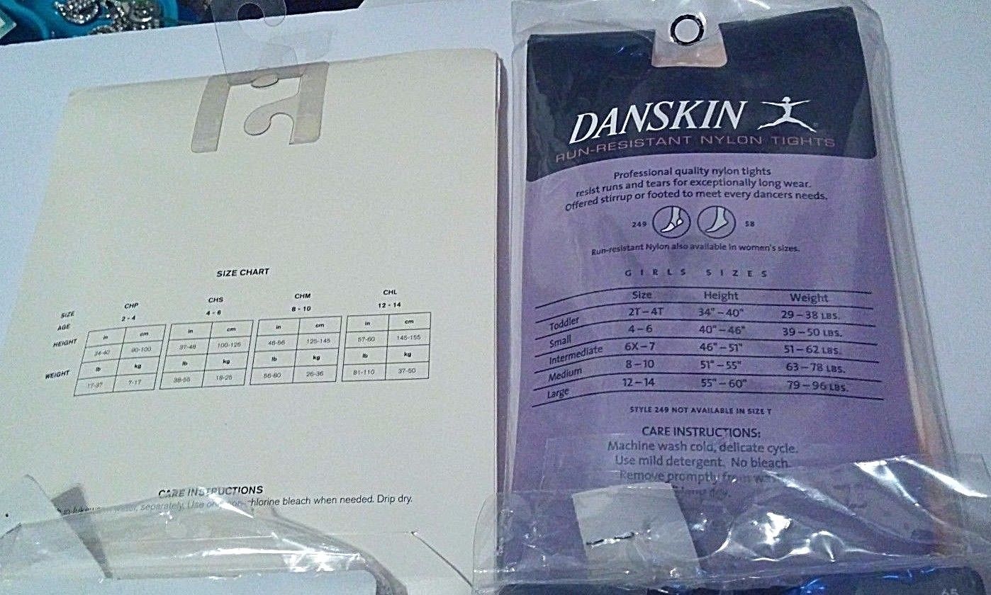 4-7 Danskin 712 Girl/'s S//I Black Ultrasoft Microfiber Footless Tights