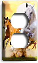 Lipizzan Stallion Mustang Horses Duplex Outlet Wall Plate Cover Home Room Decor - $8.99