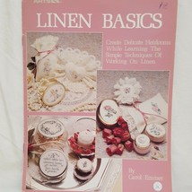 Linen Basics Cross Stitch Leaflet Leisure Arts 695 1988 Flowers Angels - $13.45