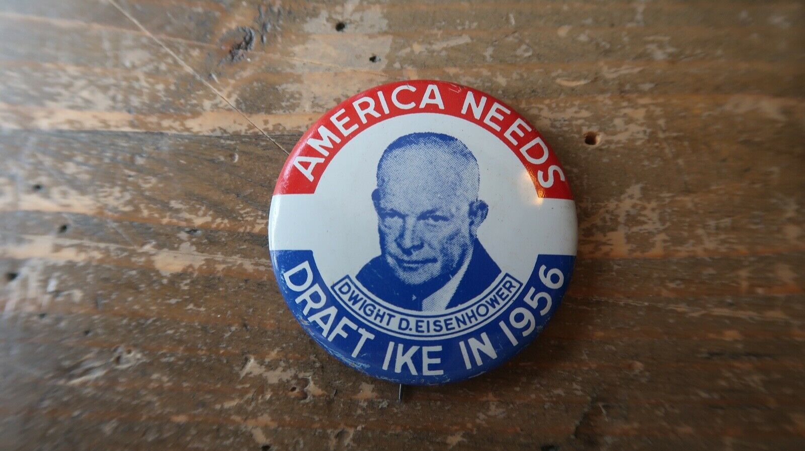 Dwight Eisenhower IKE Cracker Barrel Reproduction Campaign Pin Back