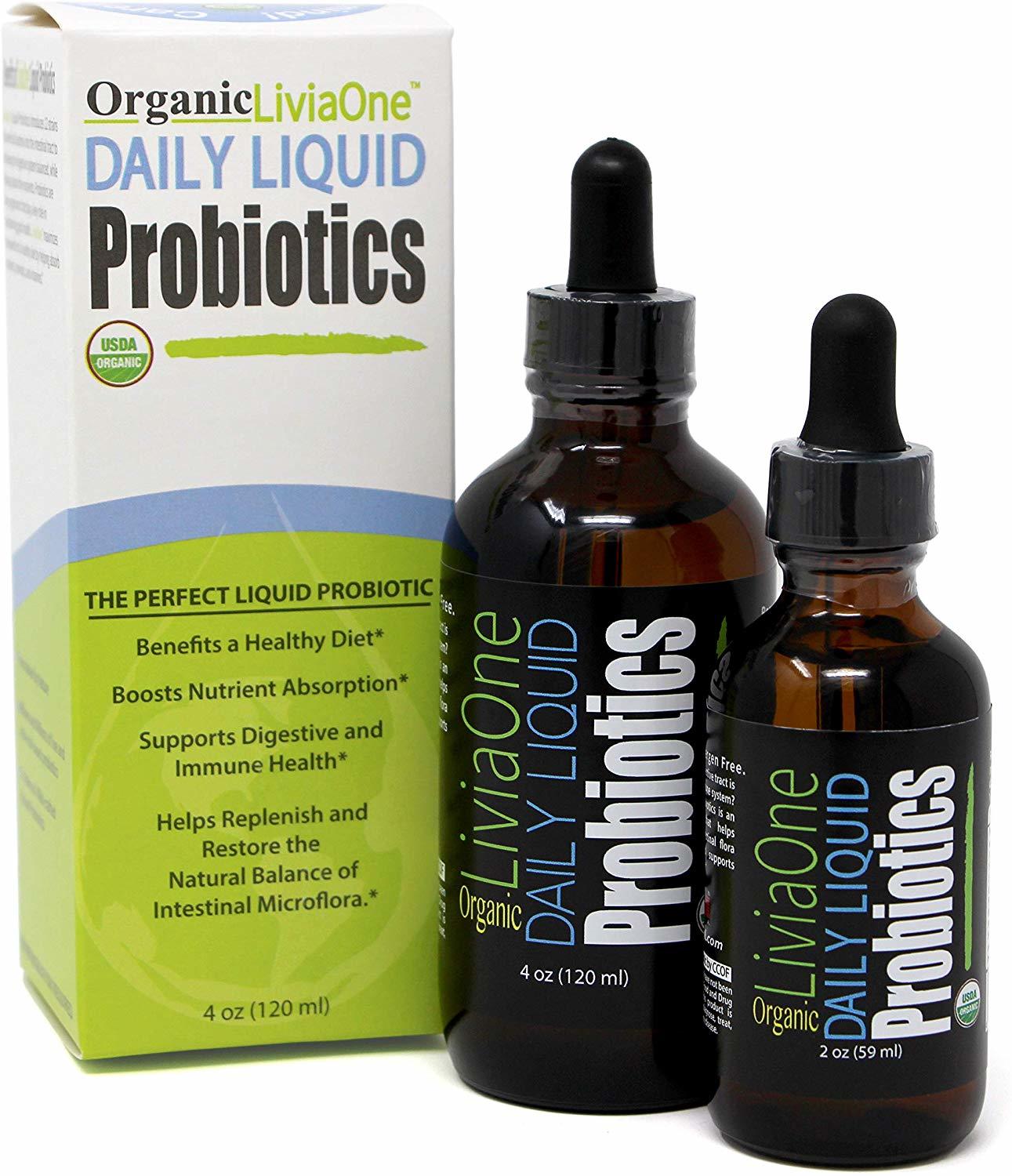 LiviaOne Daily Liquid Probiotics, USDA Certified Organic Probiotics -