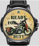 Army Slogan Retro Ready For Duty Art Stylish Rare Quality Wrist Watch - $54.00