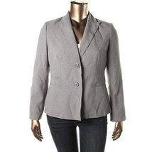 LE SUIT Womens Country Club Gray Pinstripe Two-Button Blazer Jacket 14  - $13.99