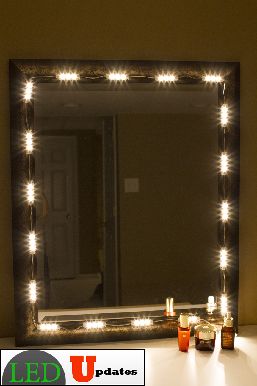 MAKE UP MIRROR LED LIGHT WARM WHITE COLOR WITH DIMMER & UL POWER ADAPTER
