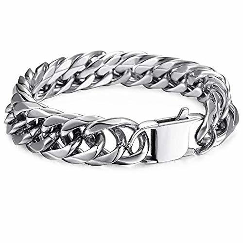 Stainless Steel Thick Mens Bracelet,Stainless Steel Hip Hop Heavy Thick ...