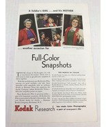 Kodak Full Color Snapshots Vtg 1944 Print Ad A Soldiers Girl &amp; Her Mother - $9.89