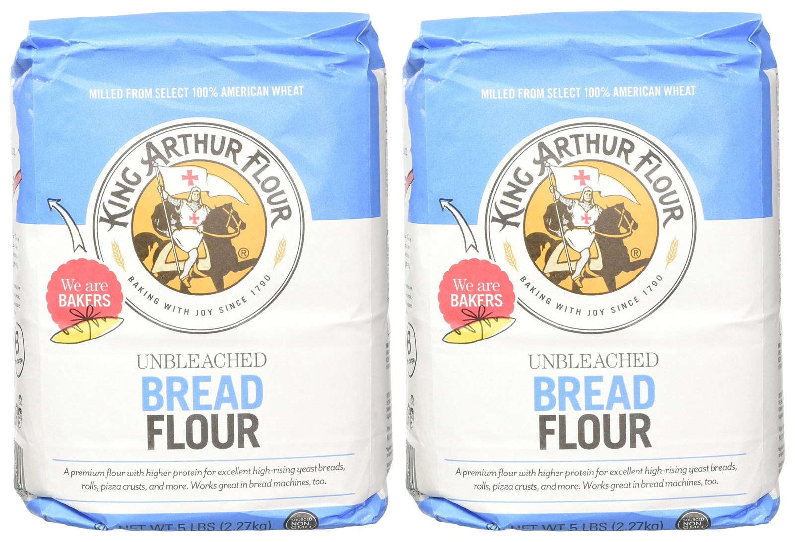 King Arthur Flour Unbleached Bread Flour, 80 Ounce (Pack of 2) Flour