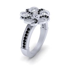 0.25cttw Black Diamond Mesh Wedding Ring Womens Unique Engagement Ring F... - $1,179.99