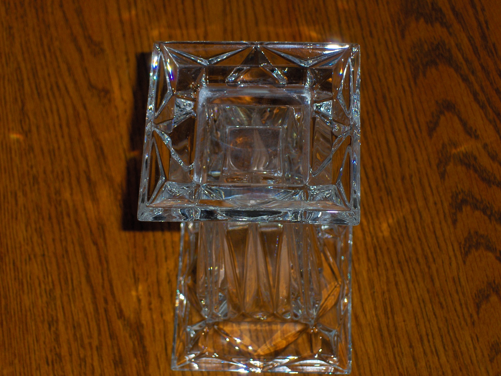 PartyLite 24 Lead Crystal Quad Prism Pedestal Candle Holder or Vase P7374 Candle Holders