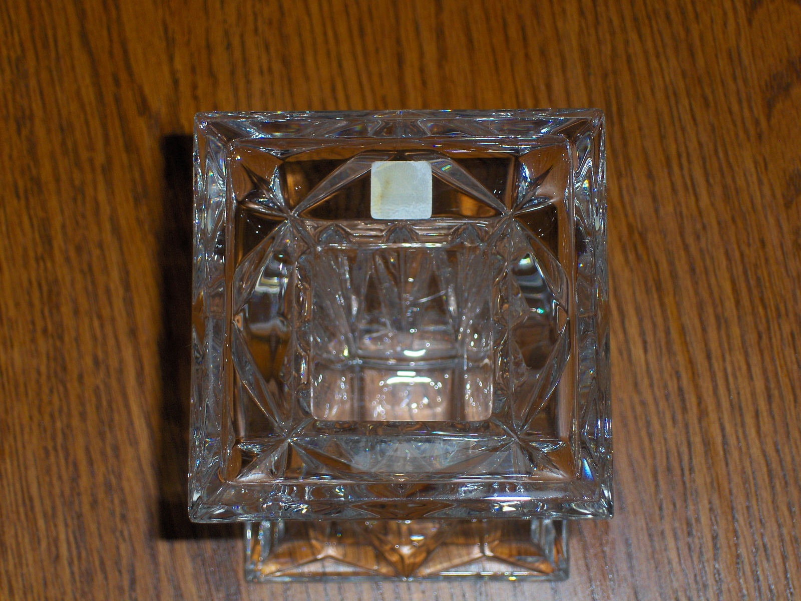 PartyLite 24 Lead Crystal Quad Prism Pedestal Candle Holder or Vase