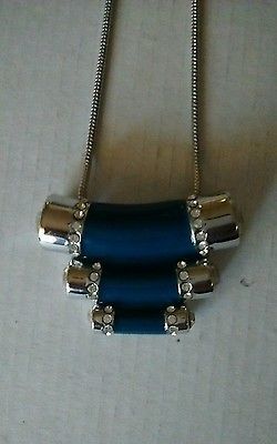 Lia Sophia Silver Rhinestone Blue Necklace - $18.66