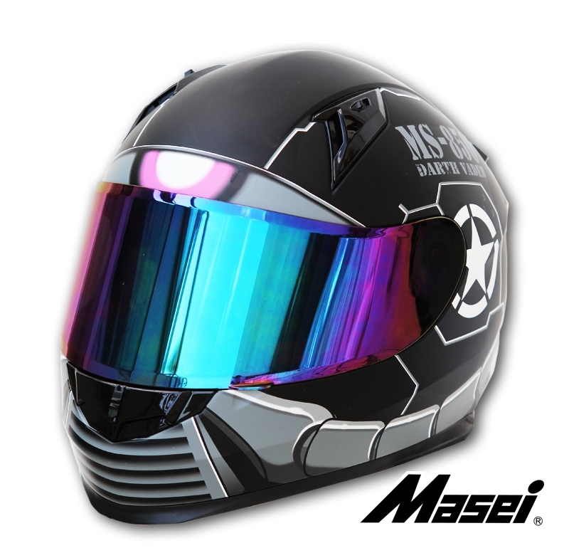 Masei 850 Matt Black Zaku Gundam Motorcycle Helmet Apparel