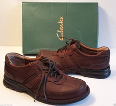 Clarks England men size 8.5 BROWN LEA BLUEJAY Shoes  - $110.58