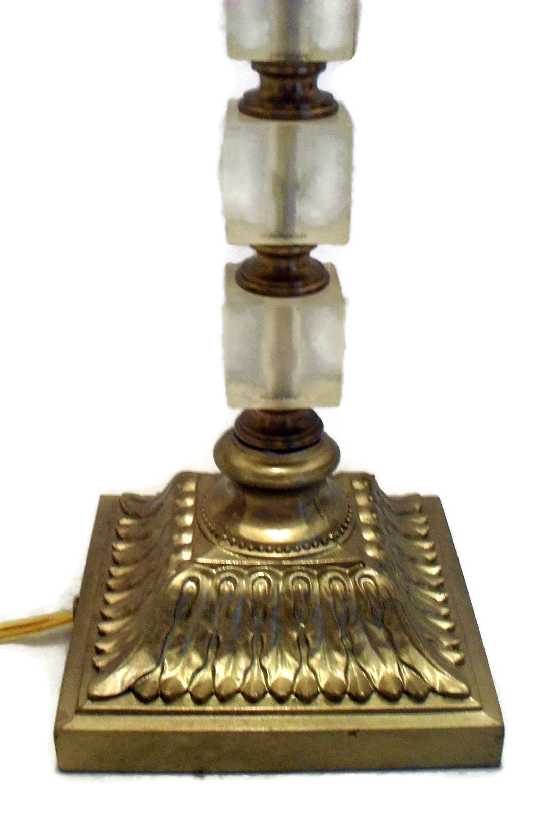 Accent Lamp Art Deco Style Vintage Acylic & Brass Table Lamps