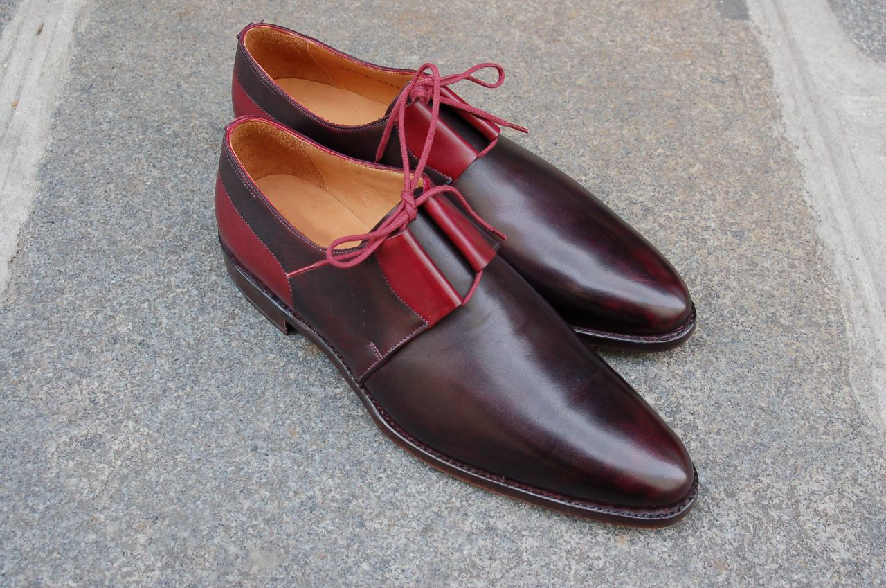 Handmade Men's Brown Oxfords Shoe, Men's Derby Lace Up Leather Dress Formal Shoe
