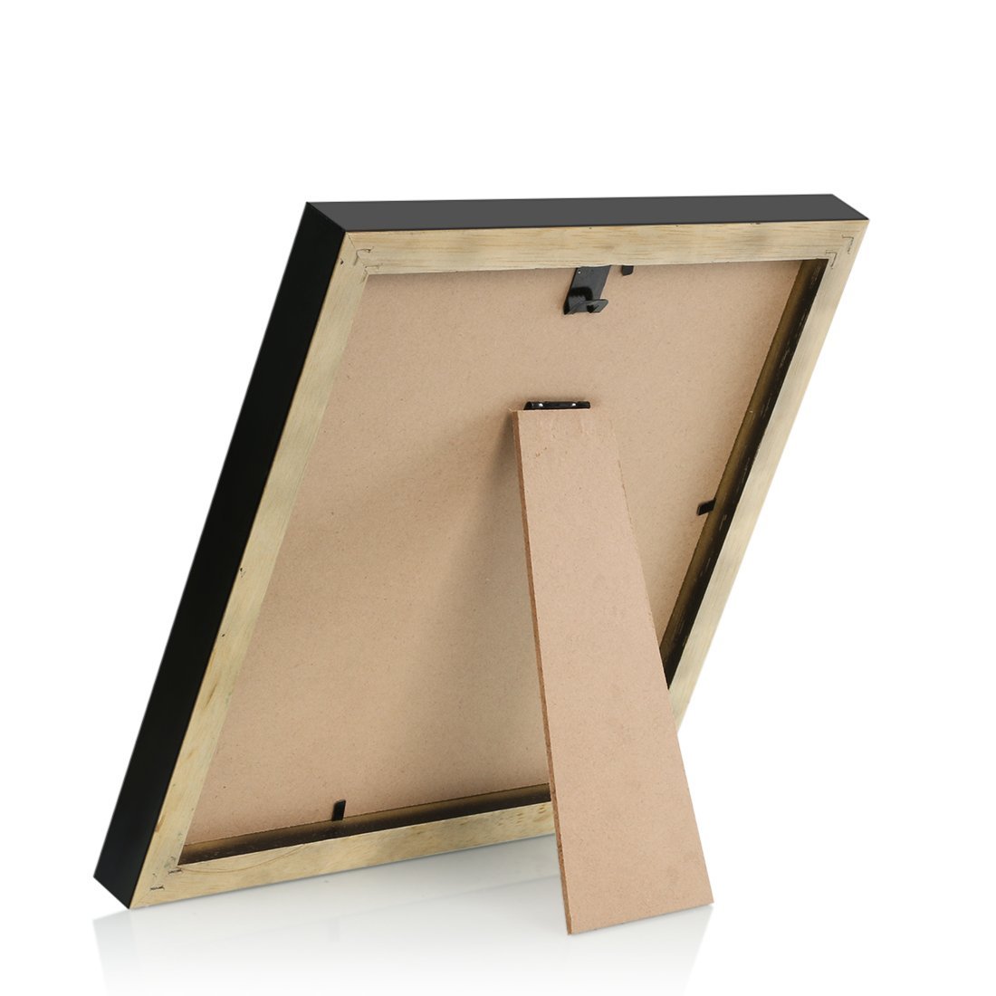 BOJIN Black 8x8 Inch Picture Frames Holds 6x6 Inch with Mat, Wooden ...