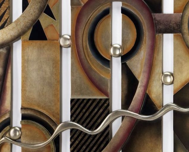 Wall Art Decor Abstract Large antique silver accents Other