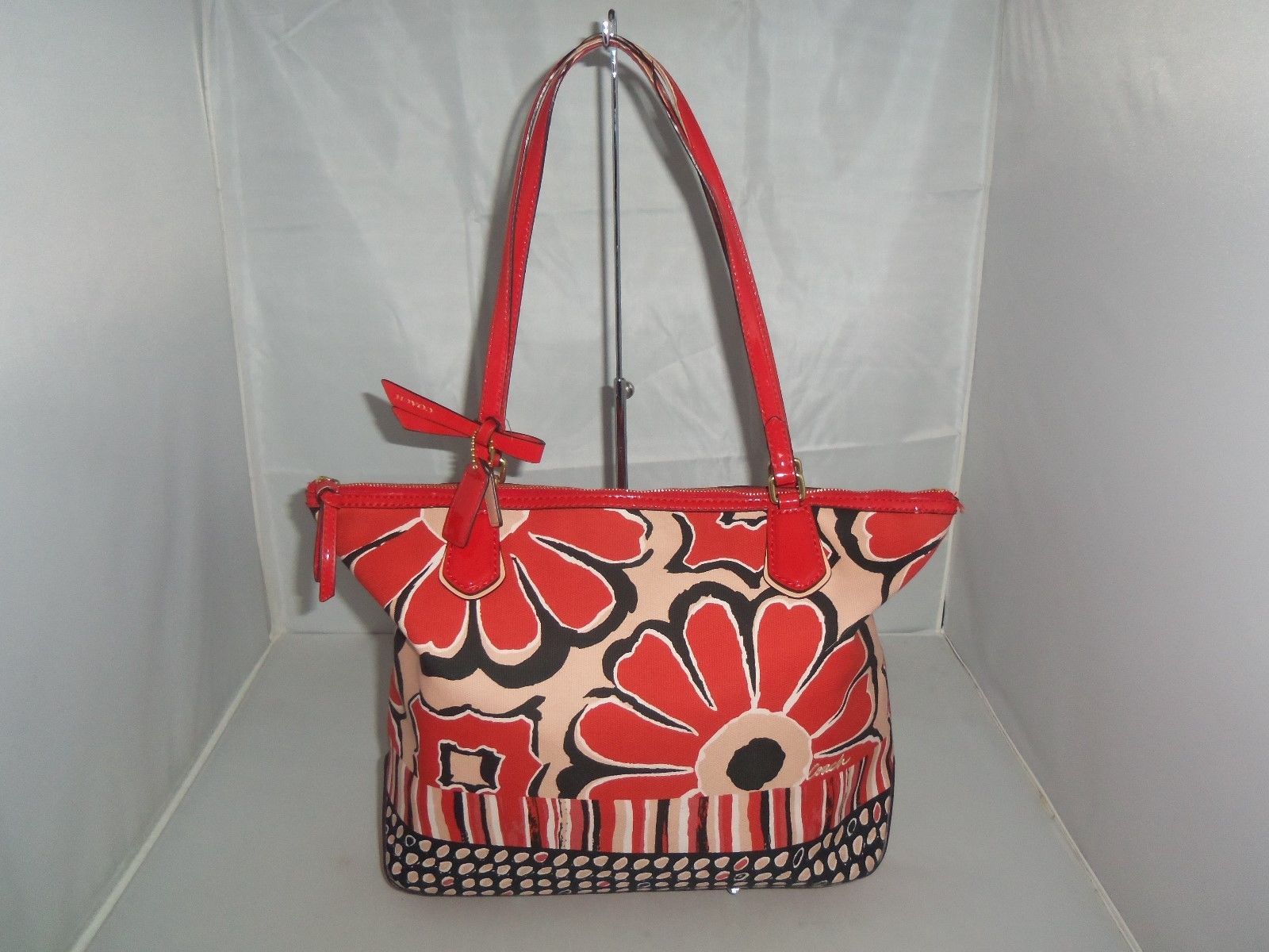 COACH HANDBAG 25123 SMALL POPPY FLORAL SCRAF PRINT TOTE, SHOULDER BAG ...