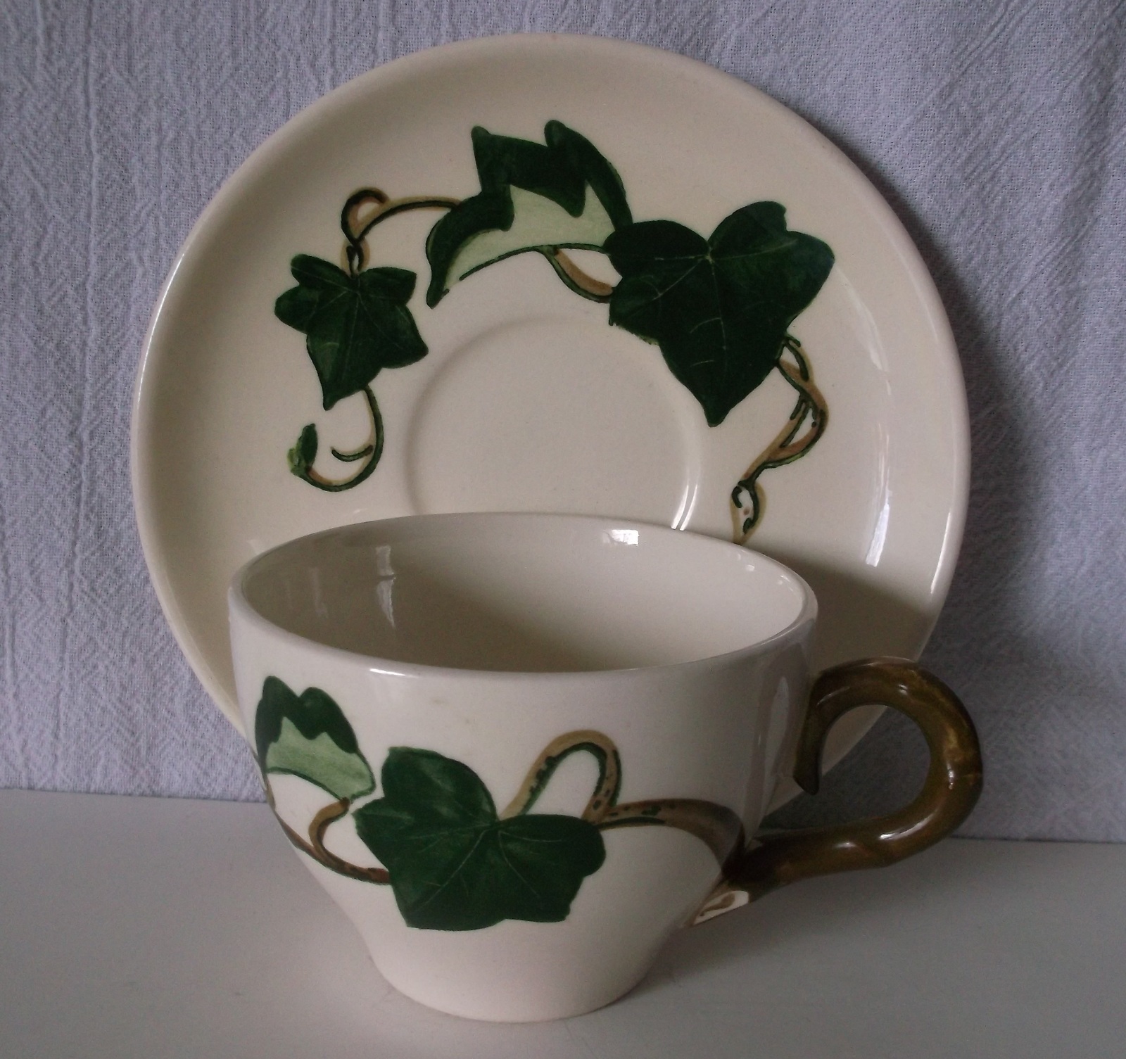 Metlox CALIFORNIA IVY Hand Painted Cup and Saucer Set Vintage