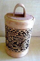  Handmade Small Wooden Birch Bark Container/Beautiful Detailed Box - $16.78