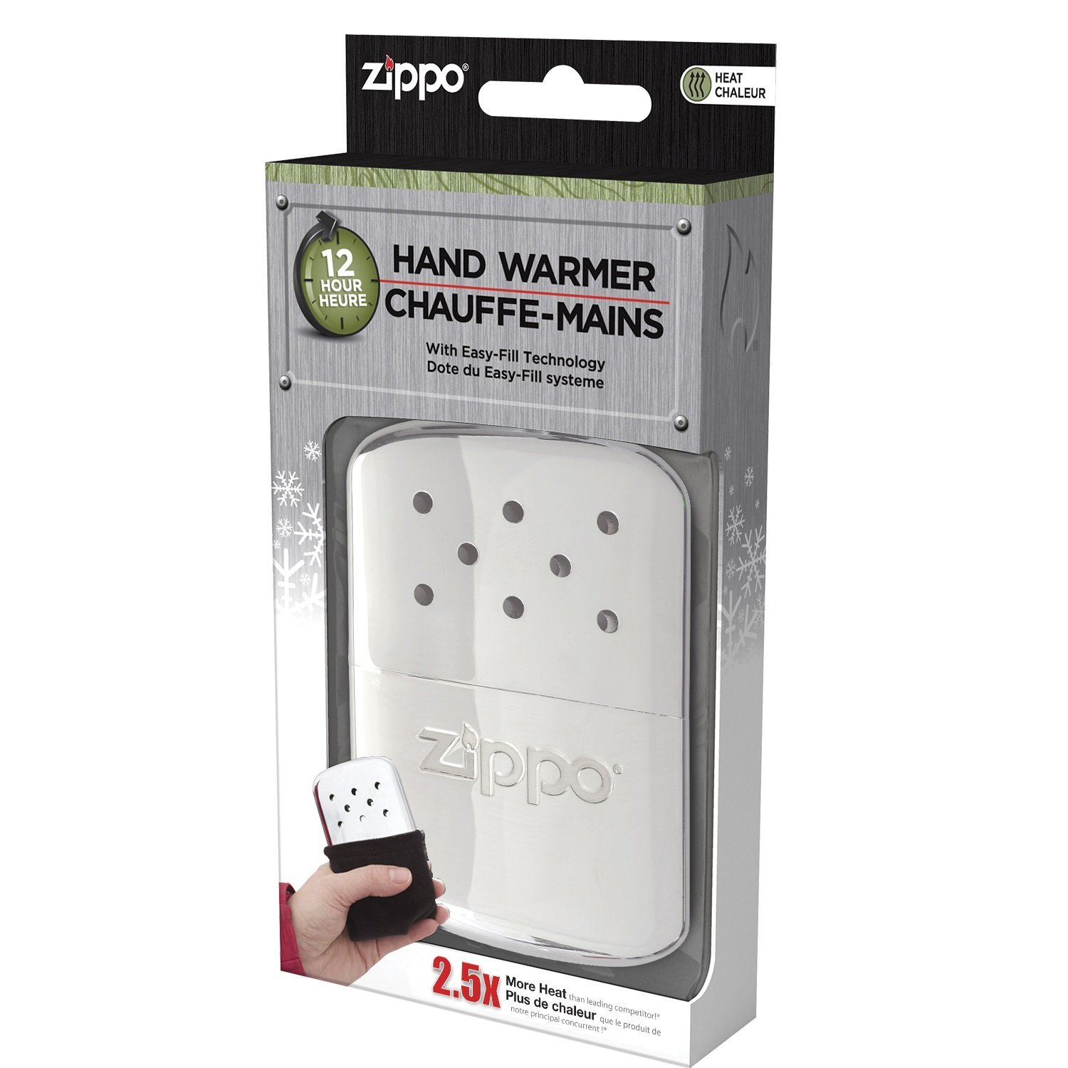 Zippo Refillable Hand Warmer 12 Hour High Polish Chrome