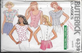 Butterick 6339 Women Misses, Tops Semi Fitted, Four (4) Styles, Sizes 14 16 18  - $22.00