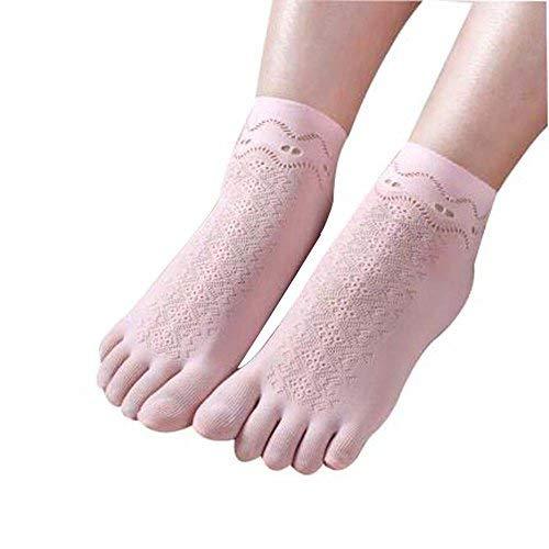 PANDA SUPERSTORE Pink Yoga Socks Low Cut Five Toes Socks Summer Socks for Women