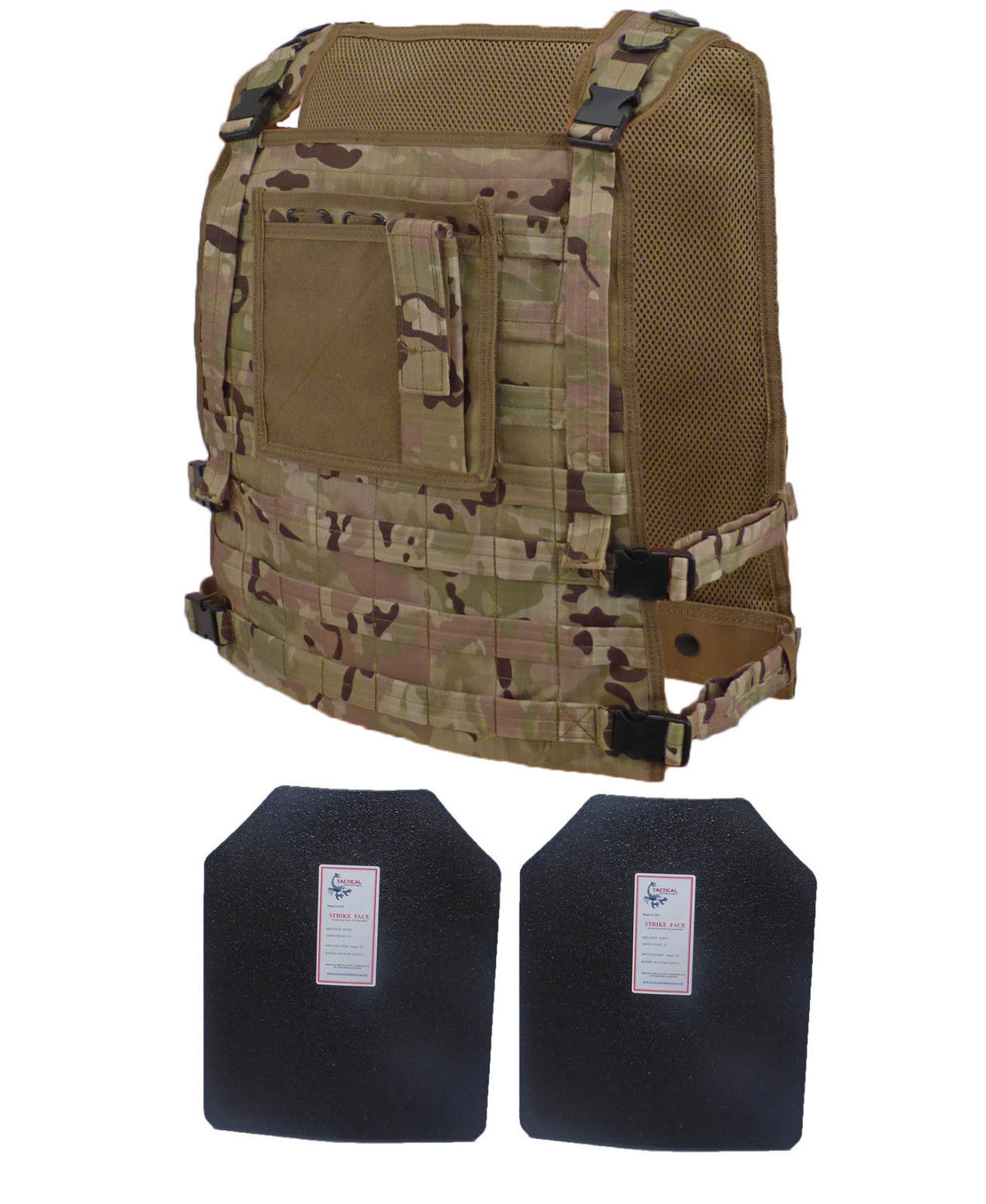 AR500 Steel Body Armor Wildcat Carrier Vest + Level III Plates Multicam Body Armor & Plates