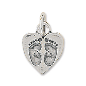 Primary image for Heart Charm With Baby Footprints