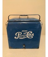 Vintage Pepsi Double Dot Metal Cooler Ice chest Blue Includes tray 1950s - $373.99