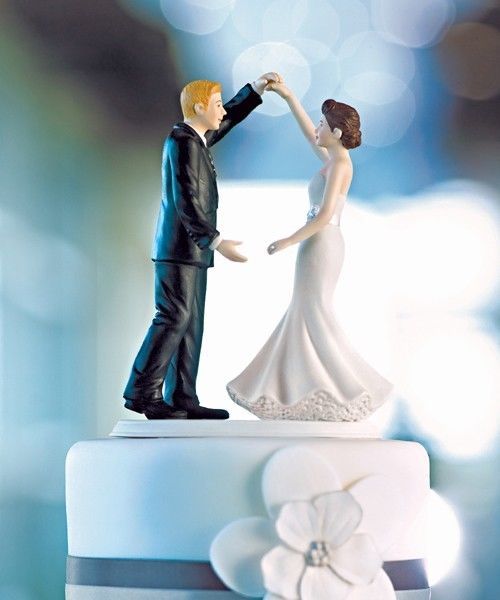 Dancing the Night Away Wedding Bride Groom Couple Cake Topper Figurine Roma...